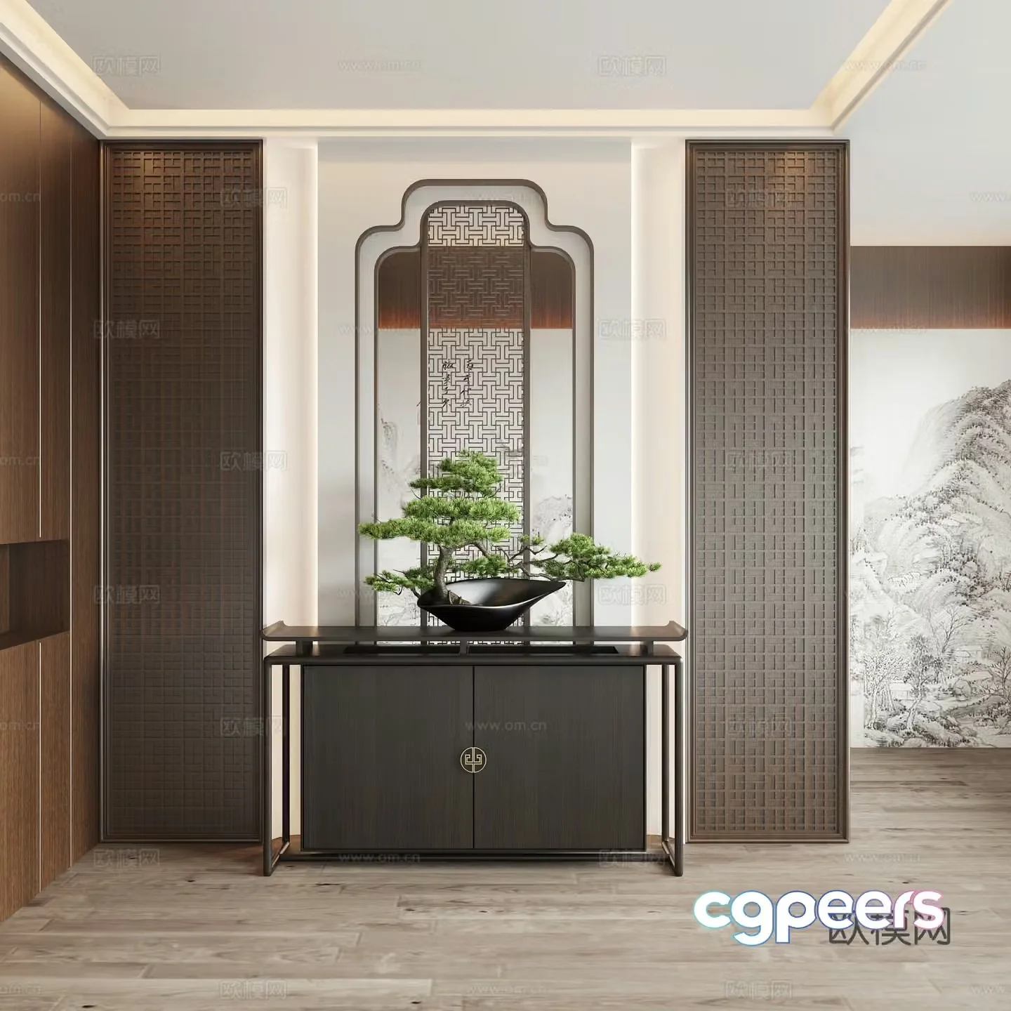 New Chinese style entrance 3D model