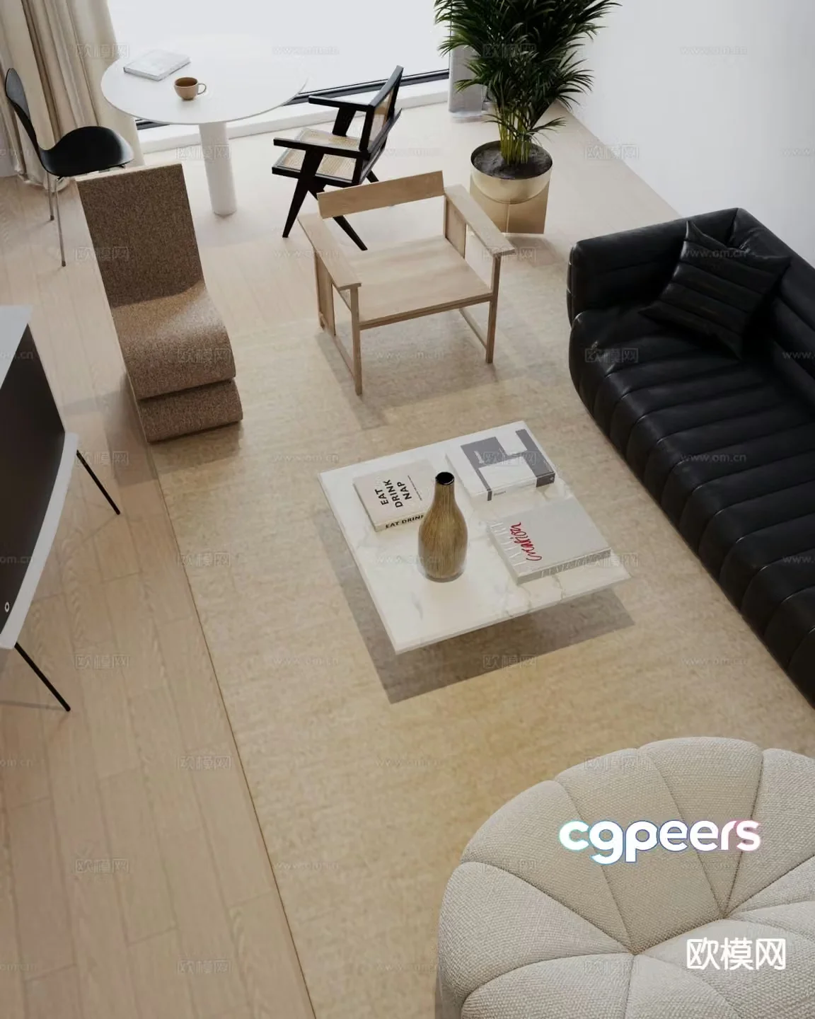 Modern coffee table armchair leisure chair leisure table and chair 3d model
