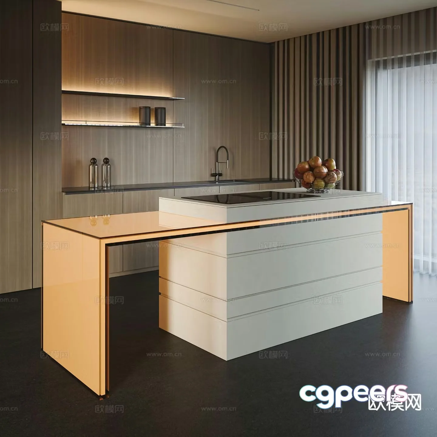 Modern island island cabinet 3d model