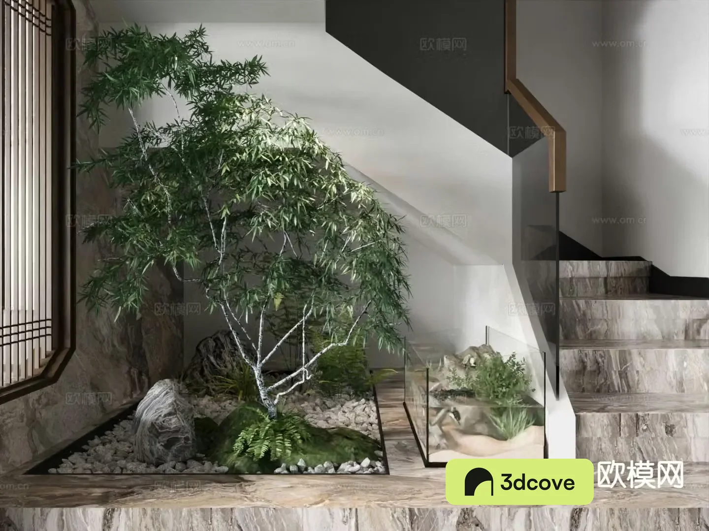 Modern interior landscape staircase landscape