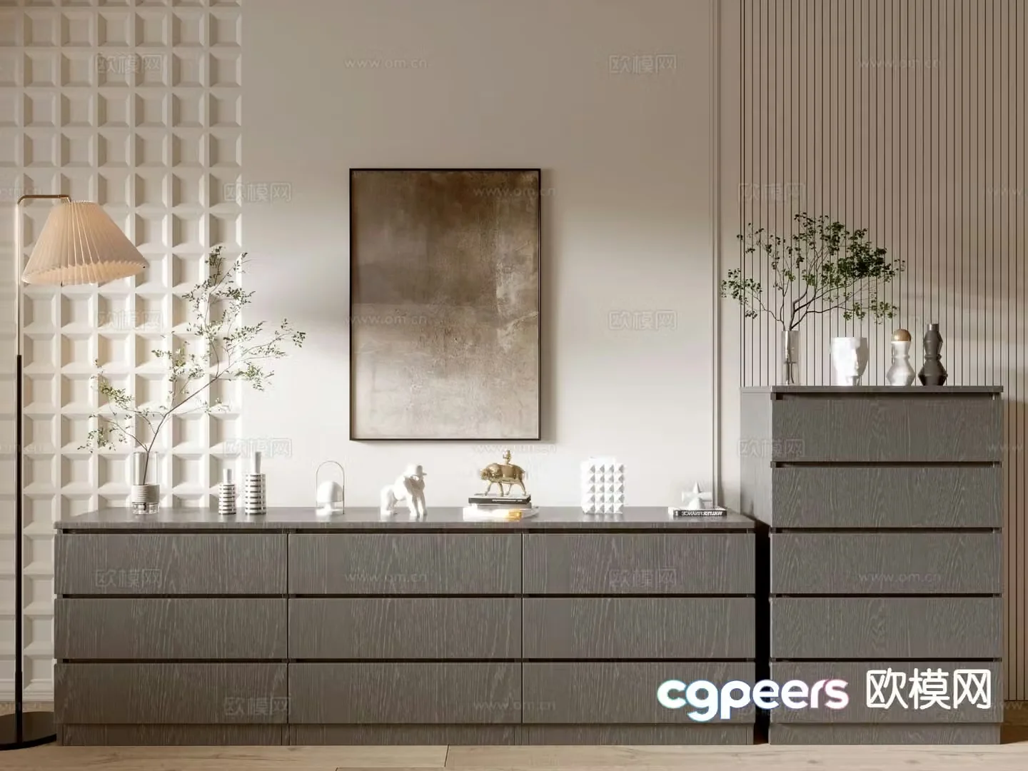Modern side cabinet entrance cabinet 3d model