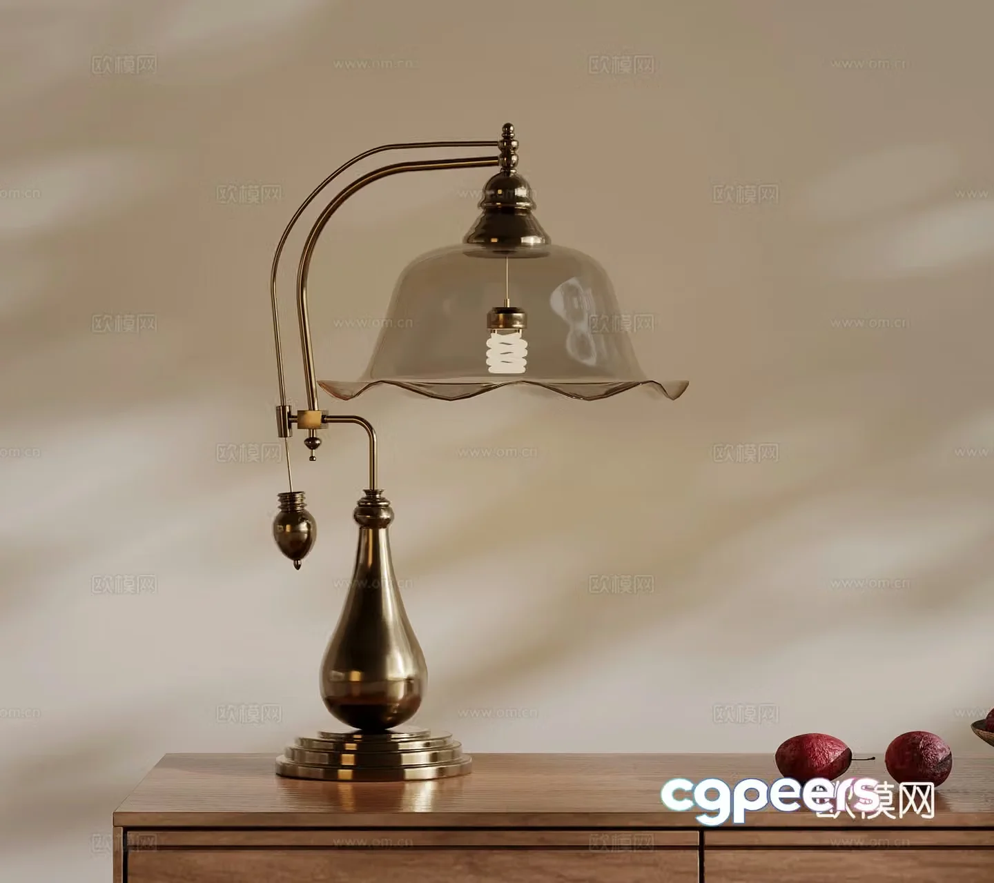 01 table lamp French retro style table lamp 3d model