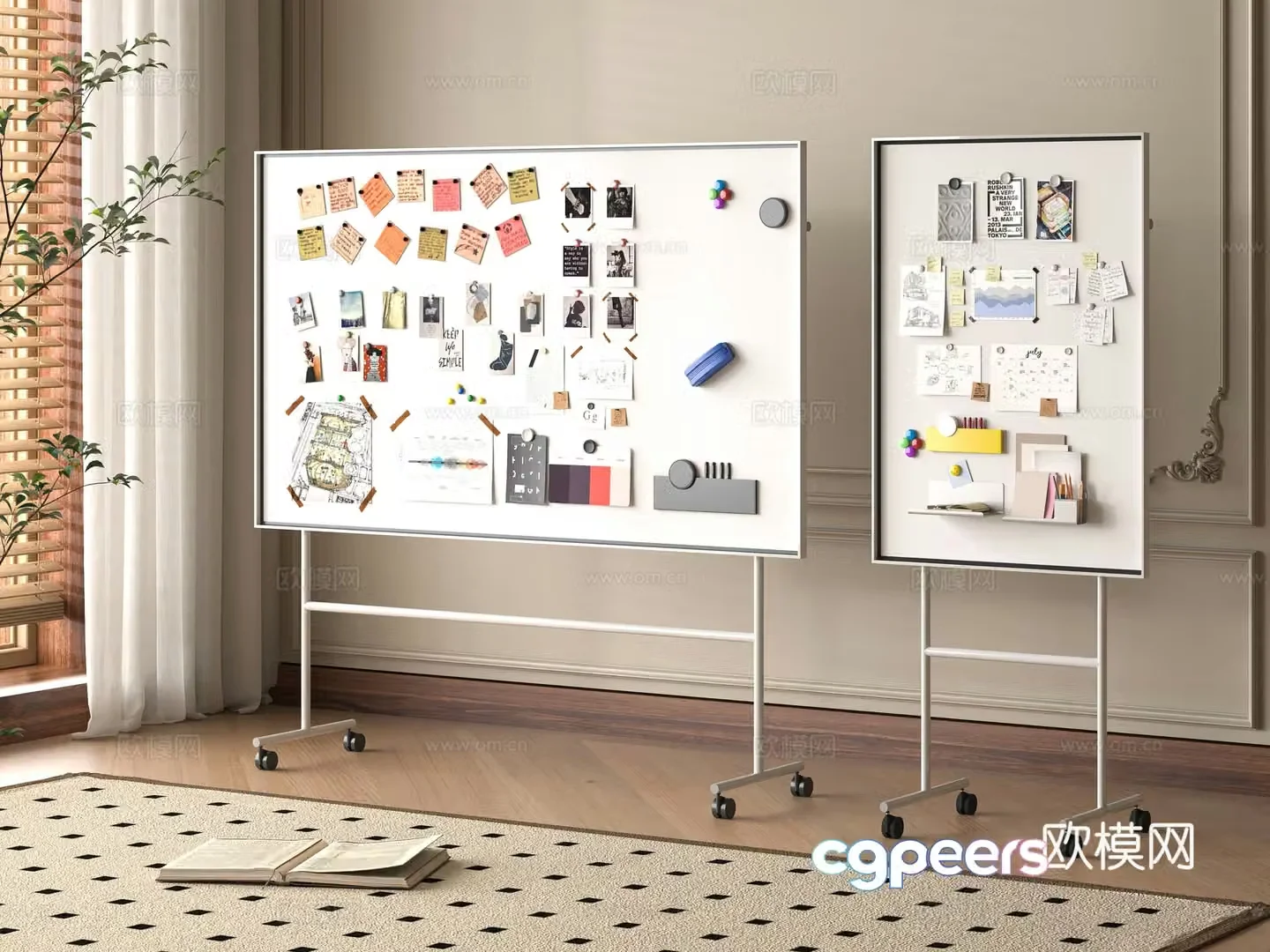 Modern 3d model of writing board