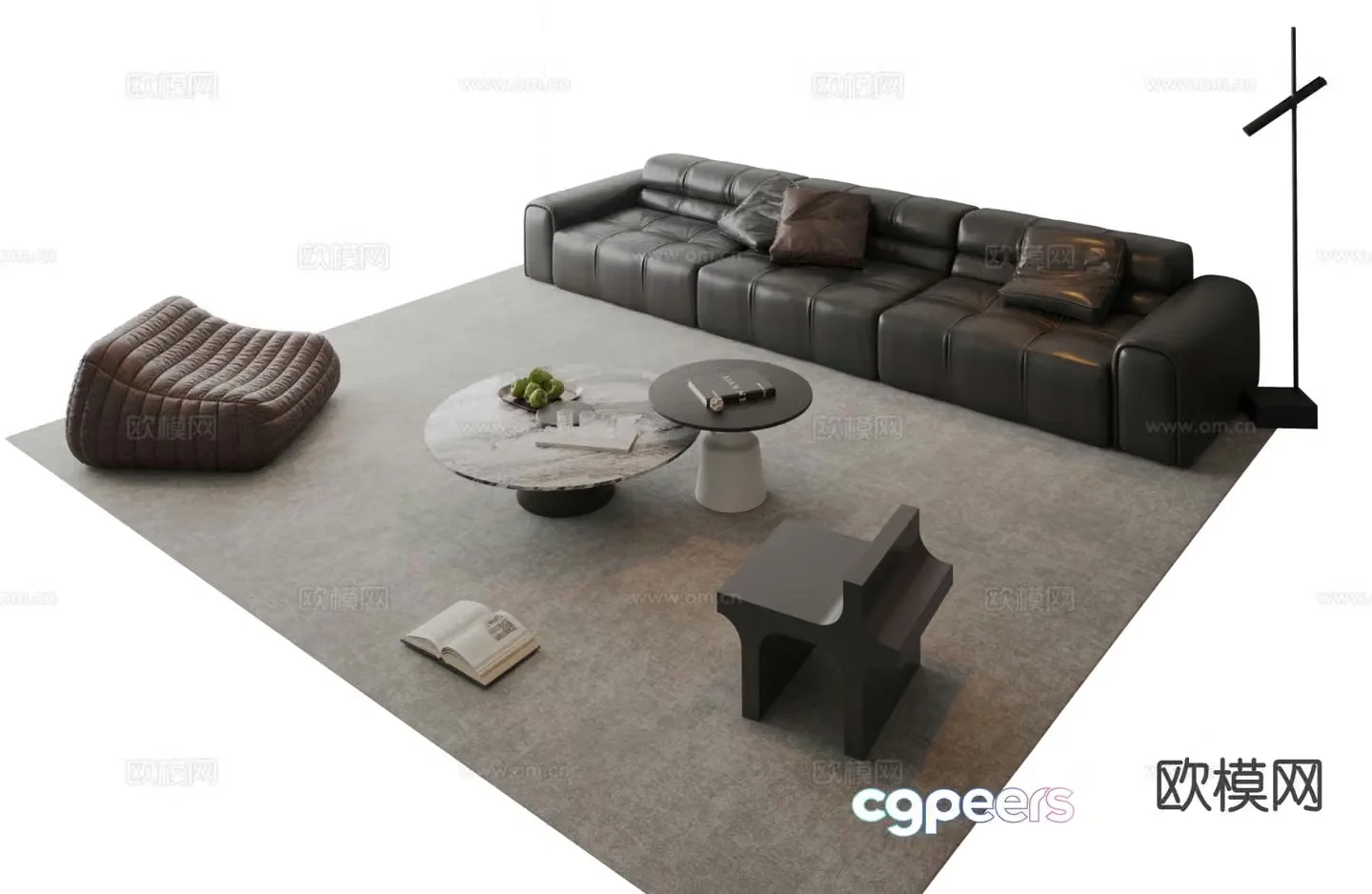 Italian sectional sofa 3d model