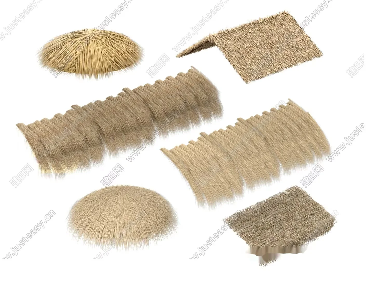 The Image Features A Collection Of Grass Mats 3D Model – 4636 – VRAY Render