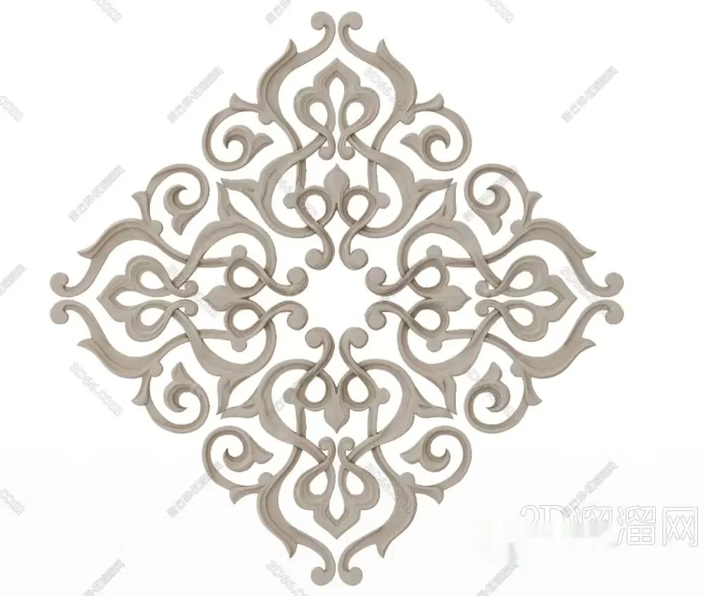 The Main Subject Is A Decorative Design With Intricate Patterns 3D Model – 802 – VRAY Render