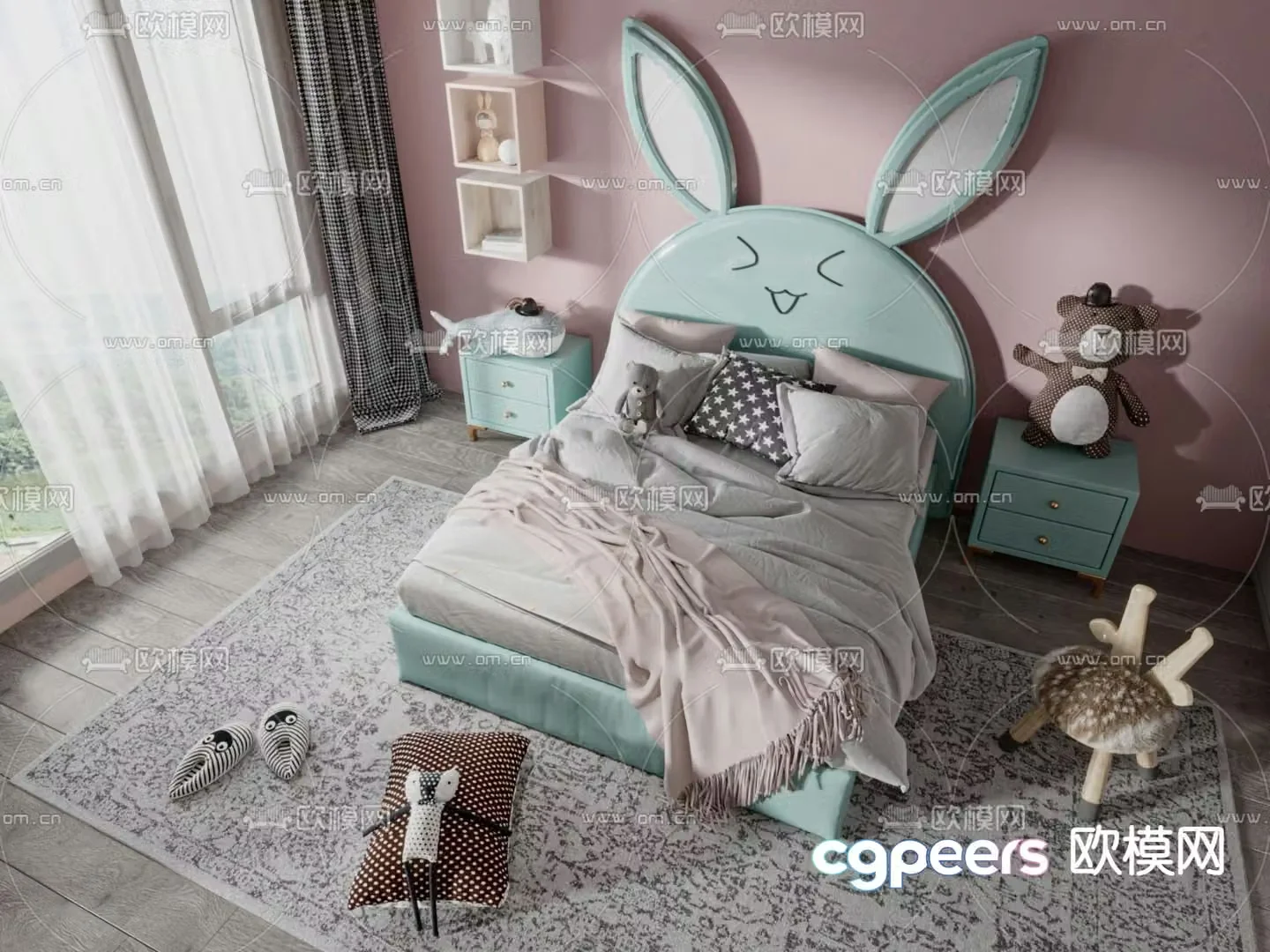Modern children’s bed 3d model