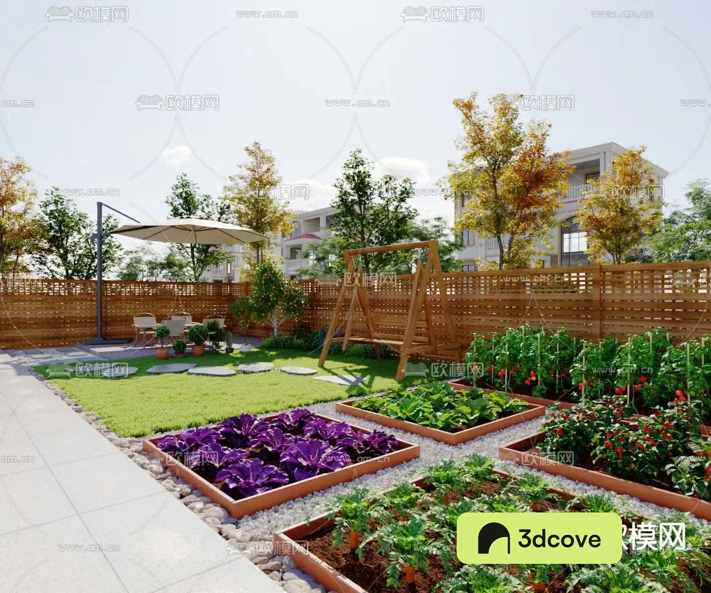 Villa courtyard garden vegetable garden