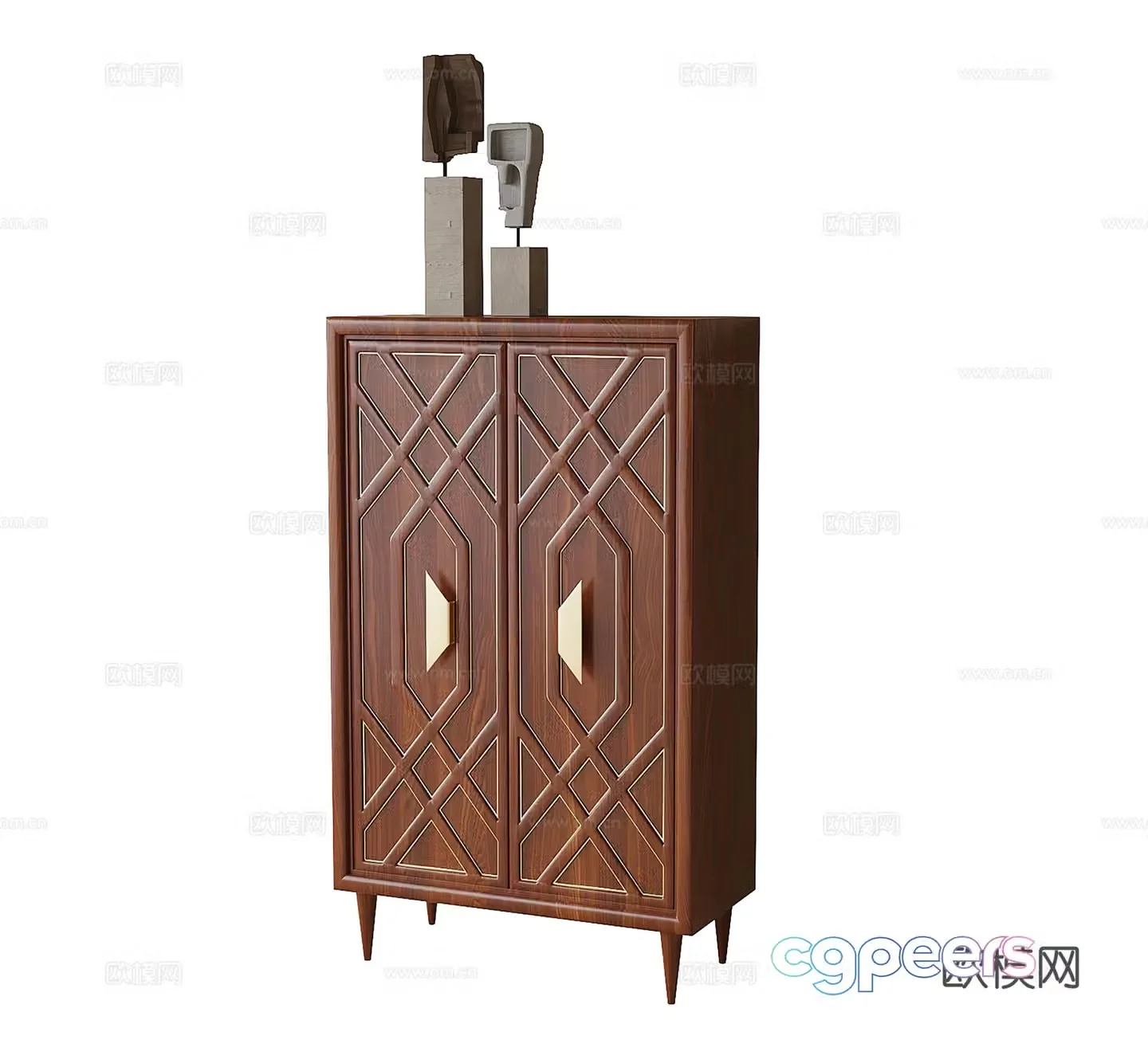 French side cabinet decorative cabinet 3d model
