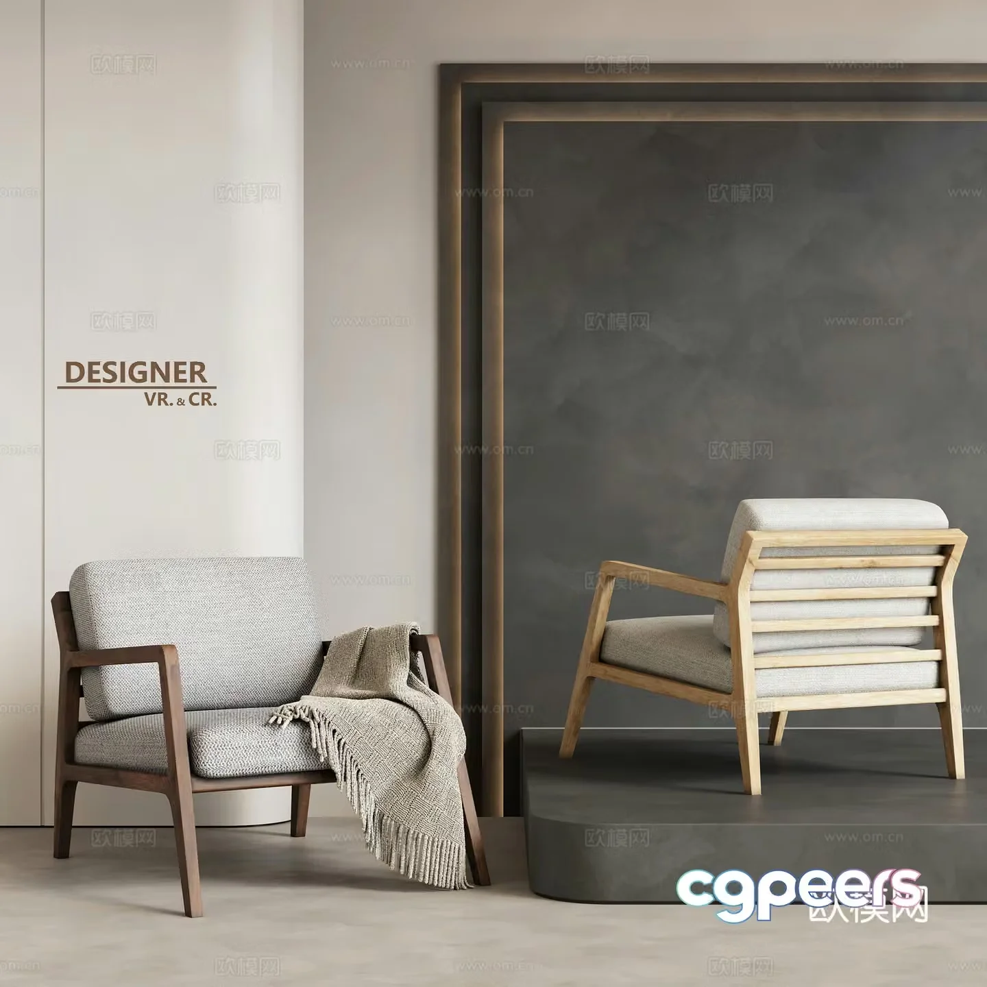 Modern sofa chair fabric leisure chair 3d model