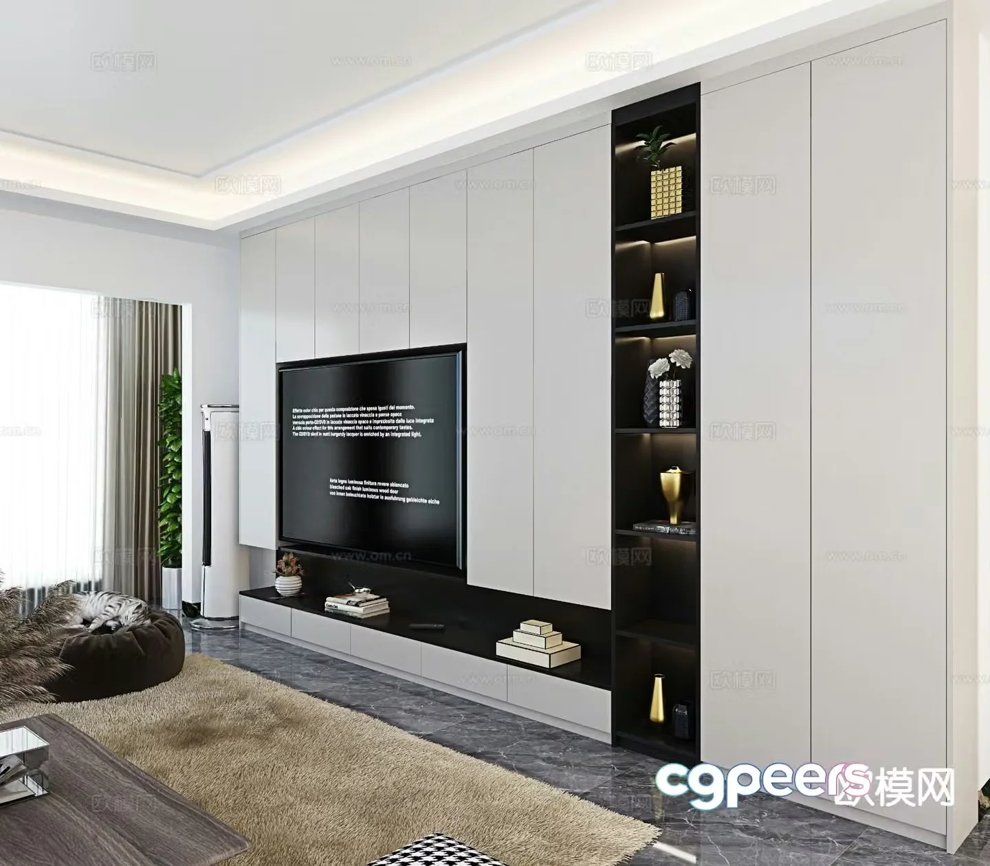 Integrated TV cabinet 3D model