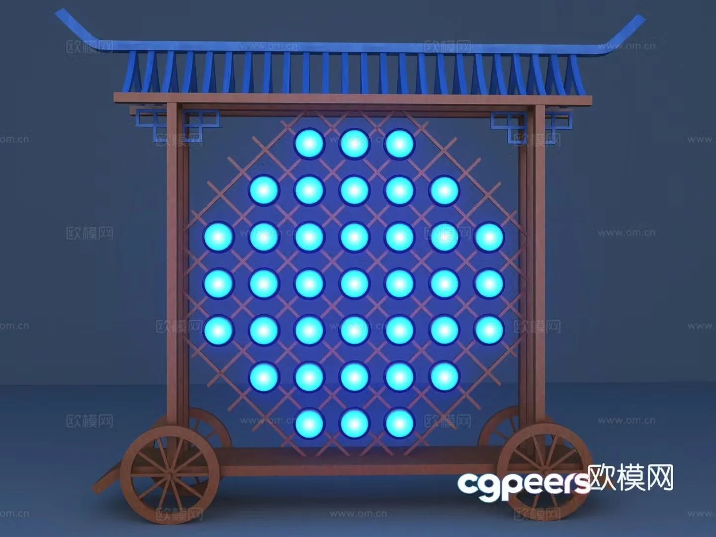 Gong and Drum Lighting Device Ancient Warrior Ancient Gong and Drum Gong and Drum Gong Mei Chen 3D Model