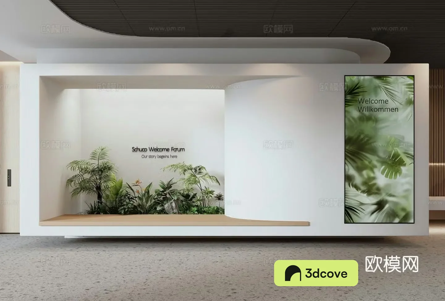 Modern interior landscape green plant landscaping front desk landscape patio landscaping indoor plants planting