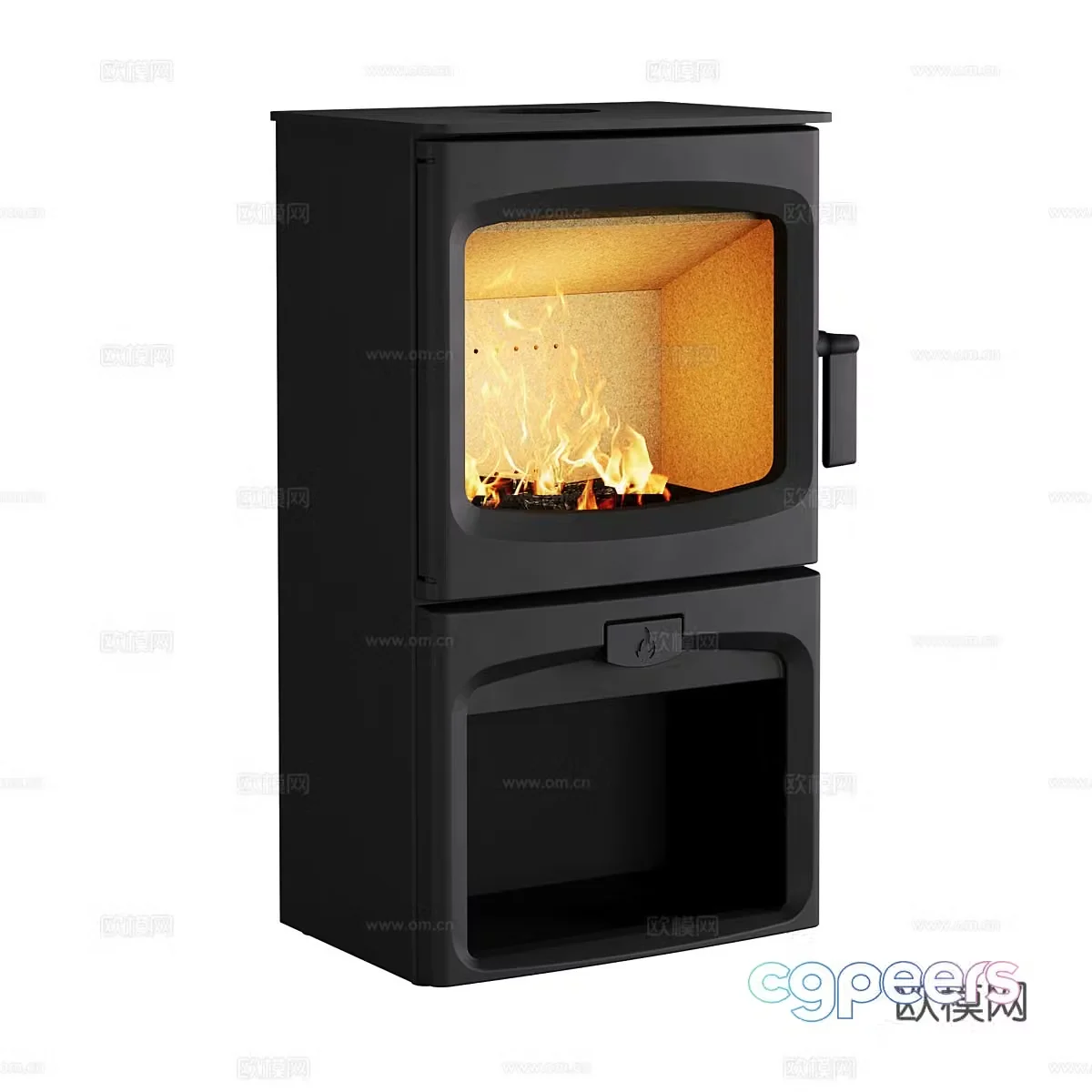 Nordic minimalist fireplace independent fireplace 3d model