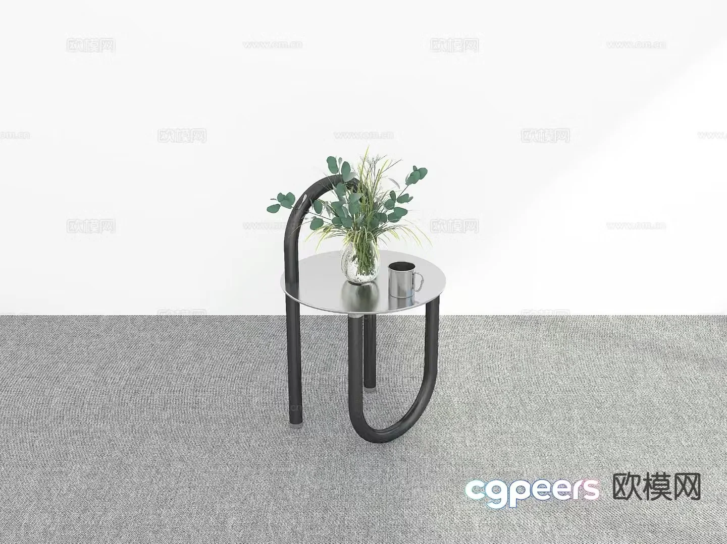 Modern side table round table corner table 3D model
