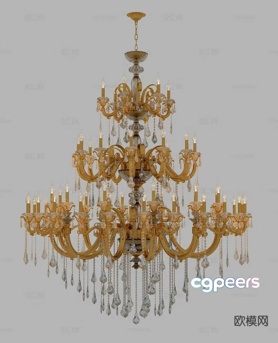 Neoclassical chandelier crystal chandelier 3d model
