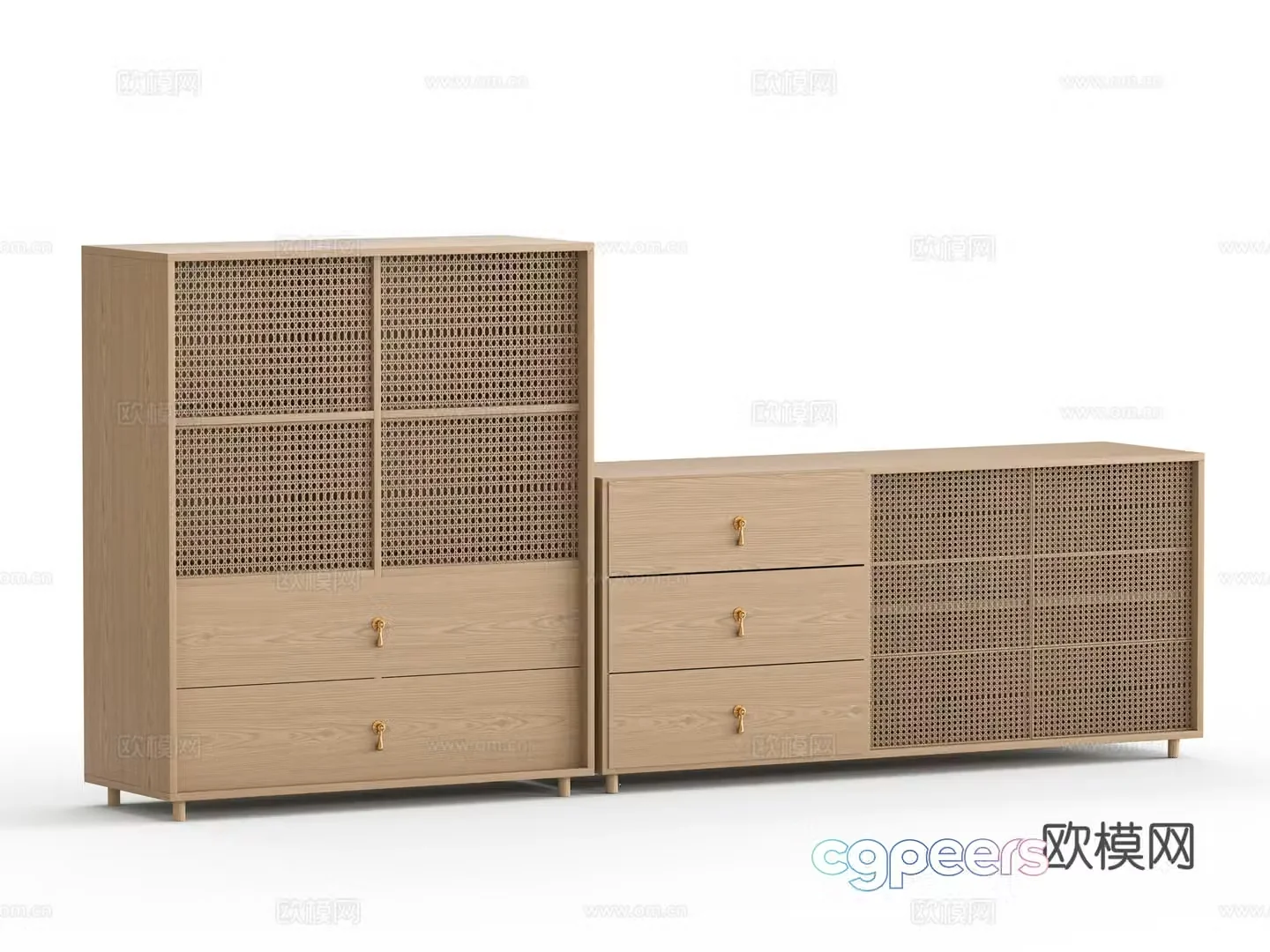 New Chinese style storage cabinet 3D model