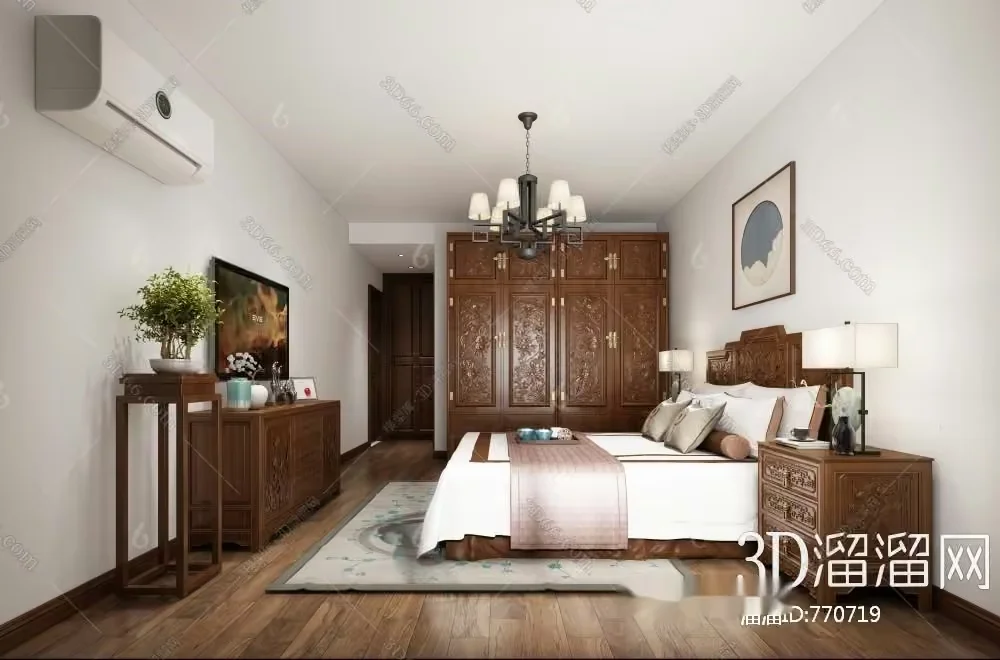Cozy Bedroom 3D Model – 11977 – VRAY Render