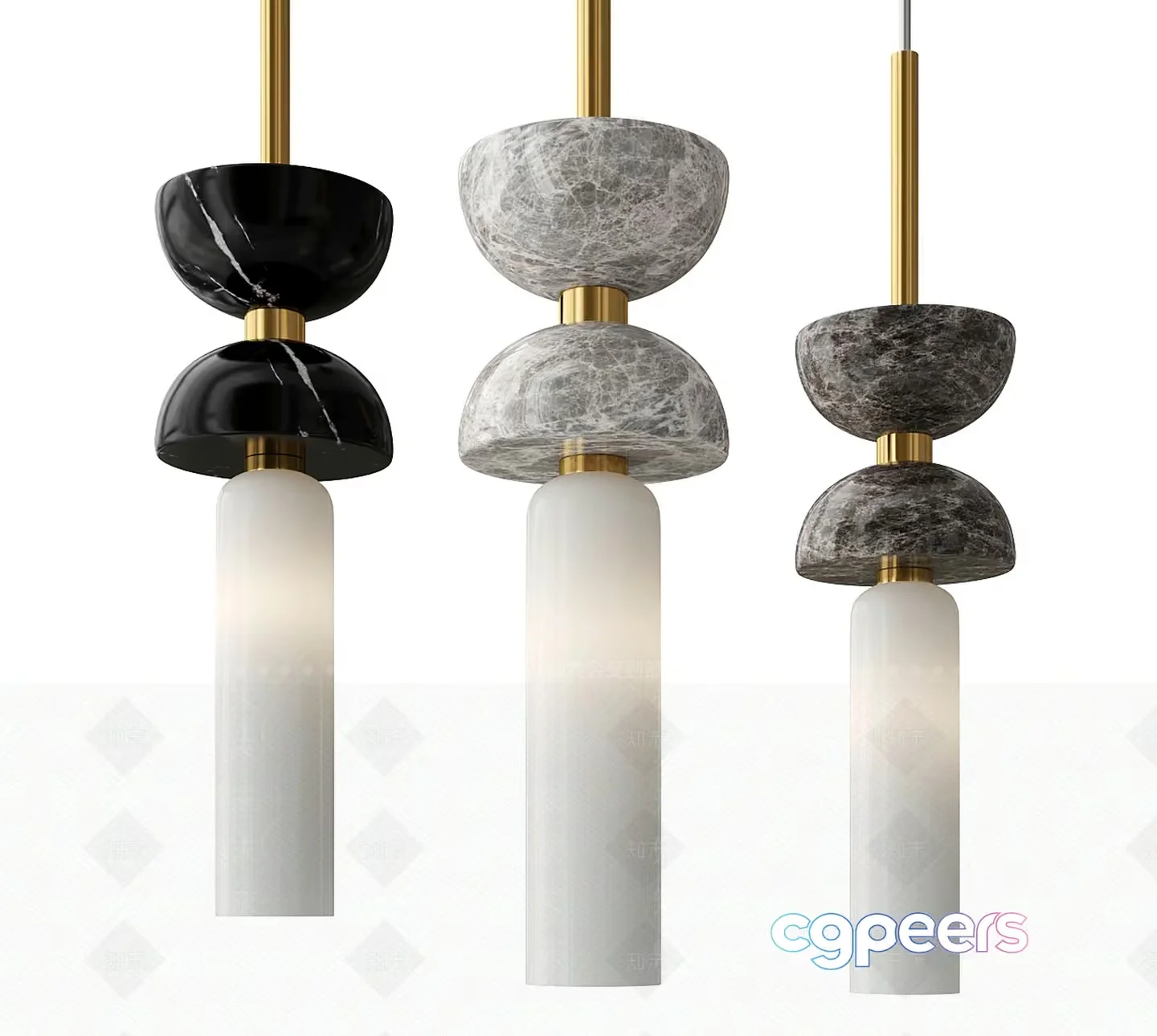 Gold Light Fixture 3D Model – 17725 – VRAY Render