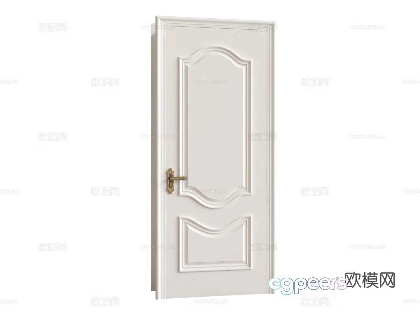 American wooden door 3d model