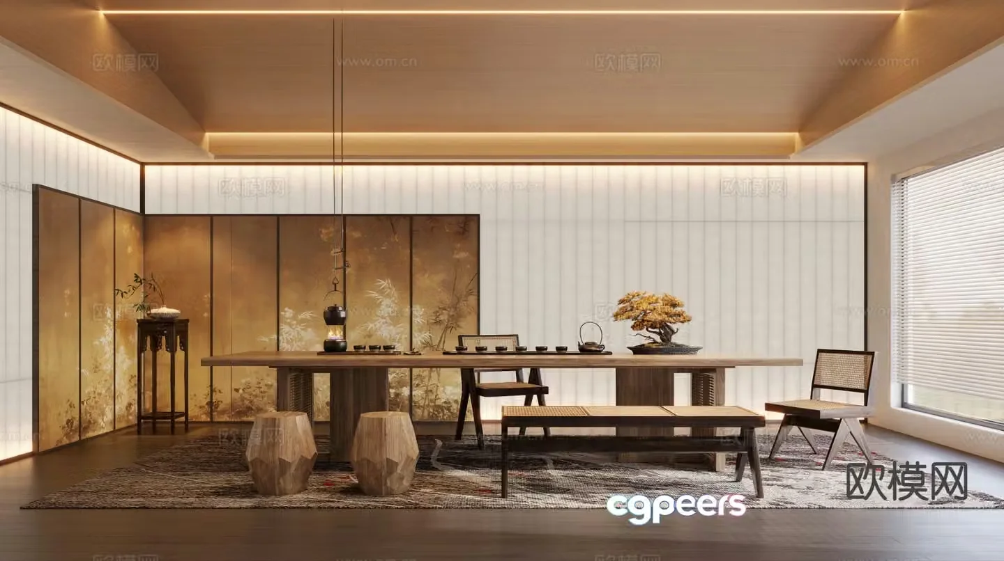 New Chinese tea room 3d model