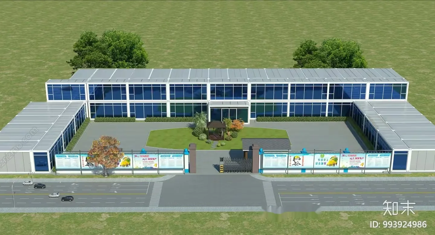 A Large Office Building 3D Model – 10321 – VRAY Render