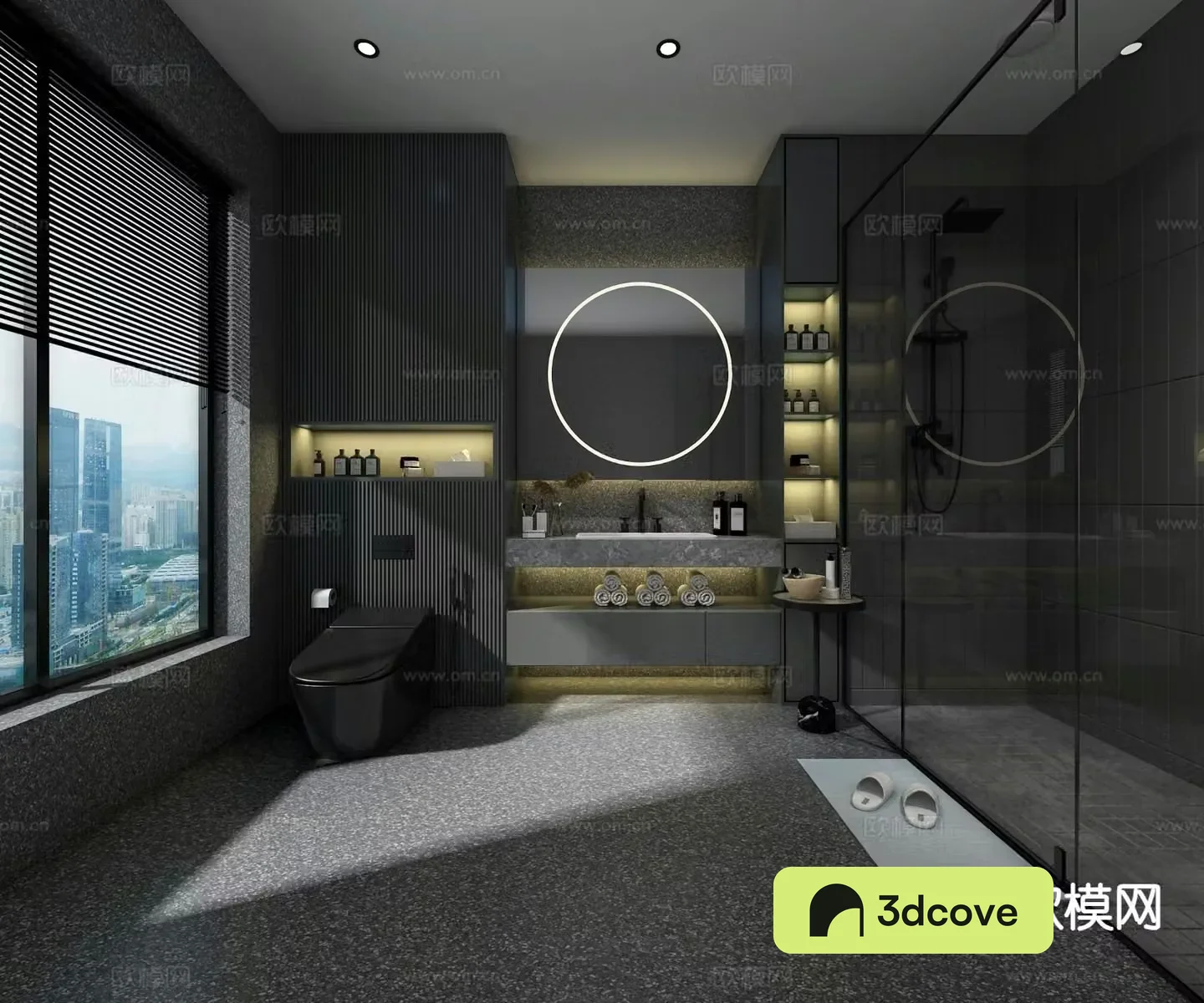 Dark style bathroom
