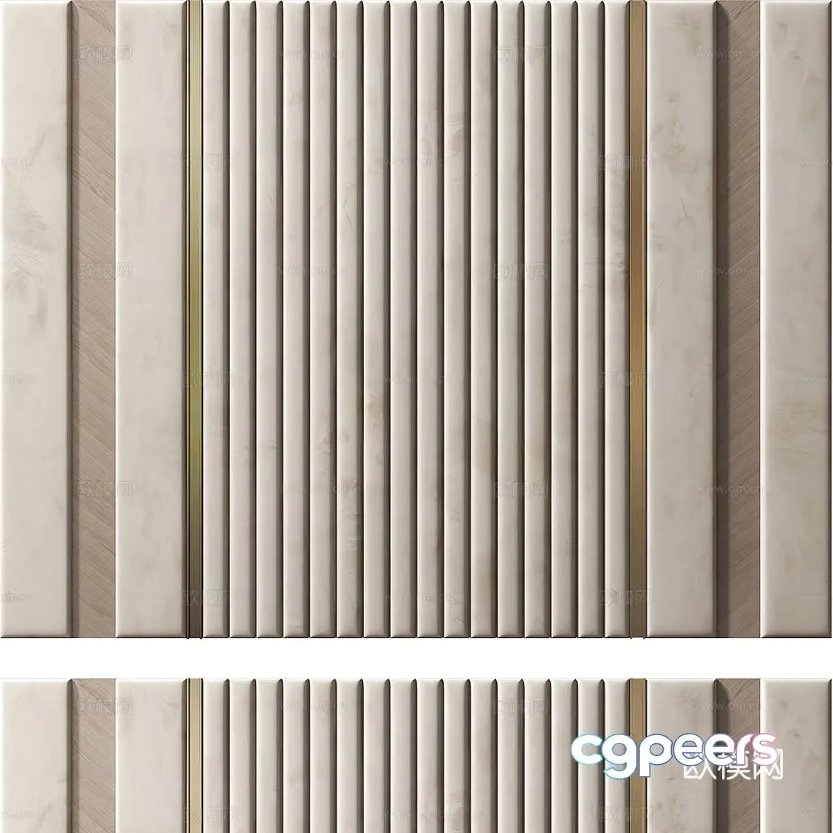 New Chinese style light luxury background wall 3D model