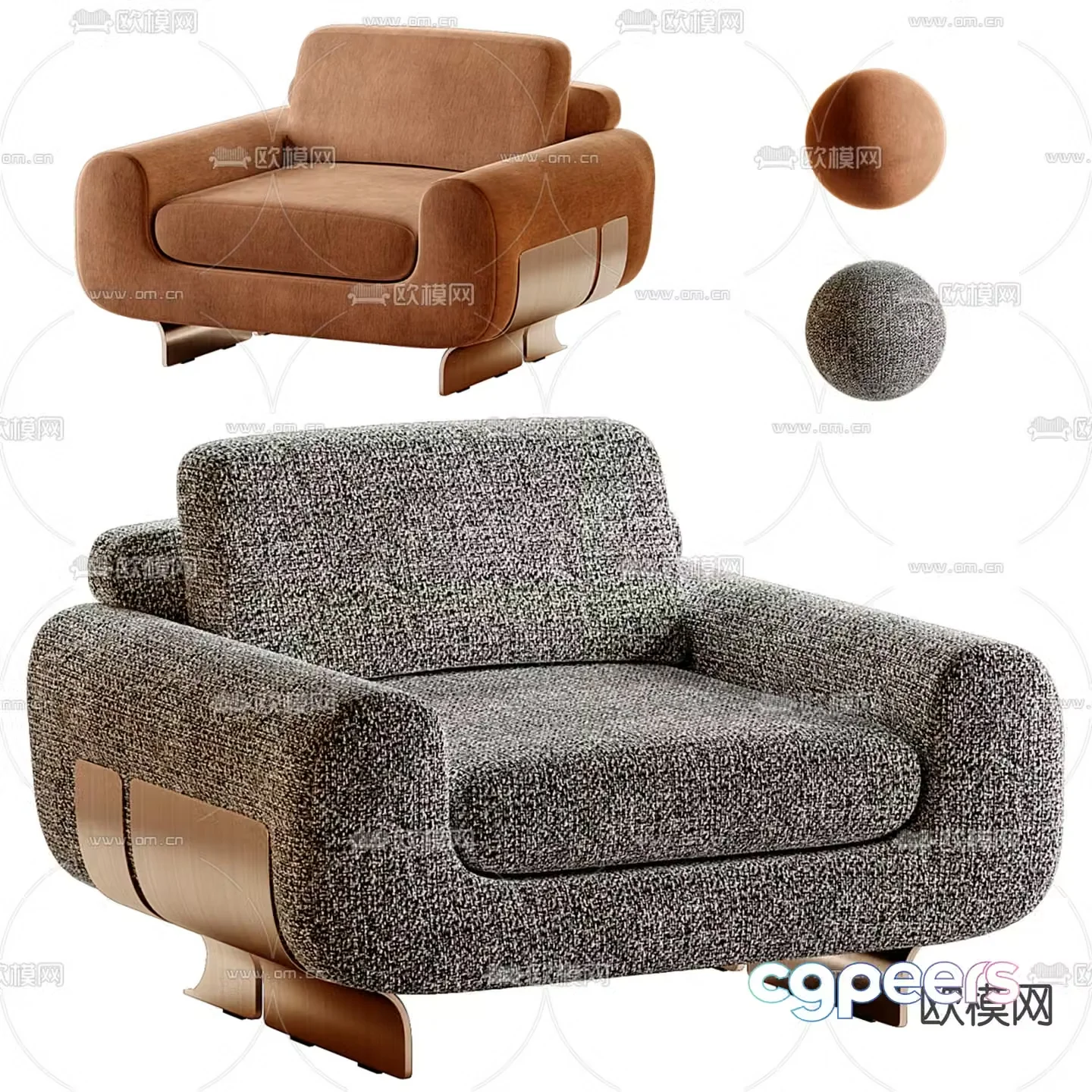 Single sofa 3d model