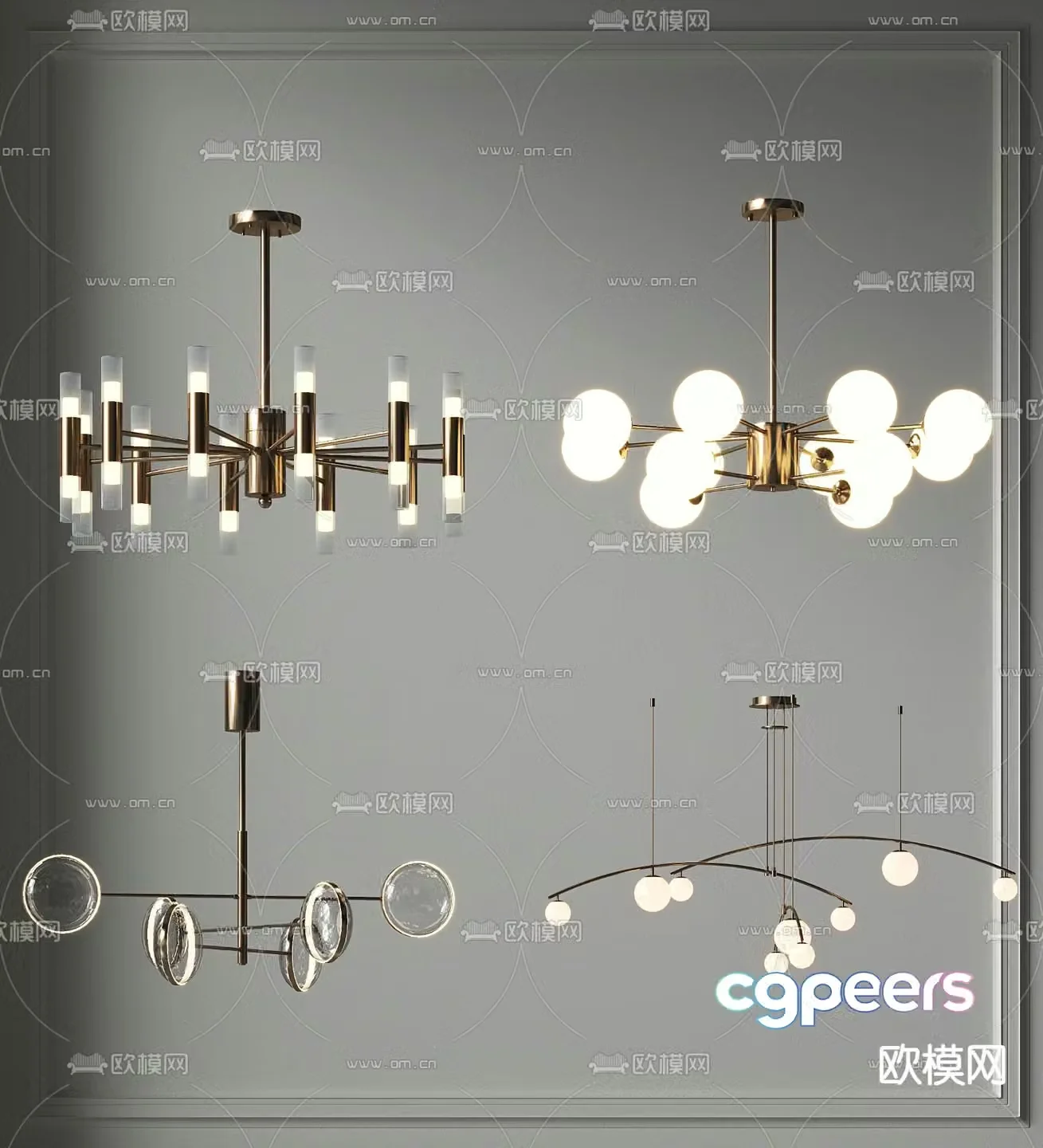 Light luxury chandelier multi-head chandelier 3D model