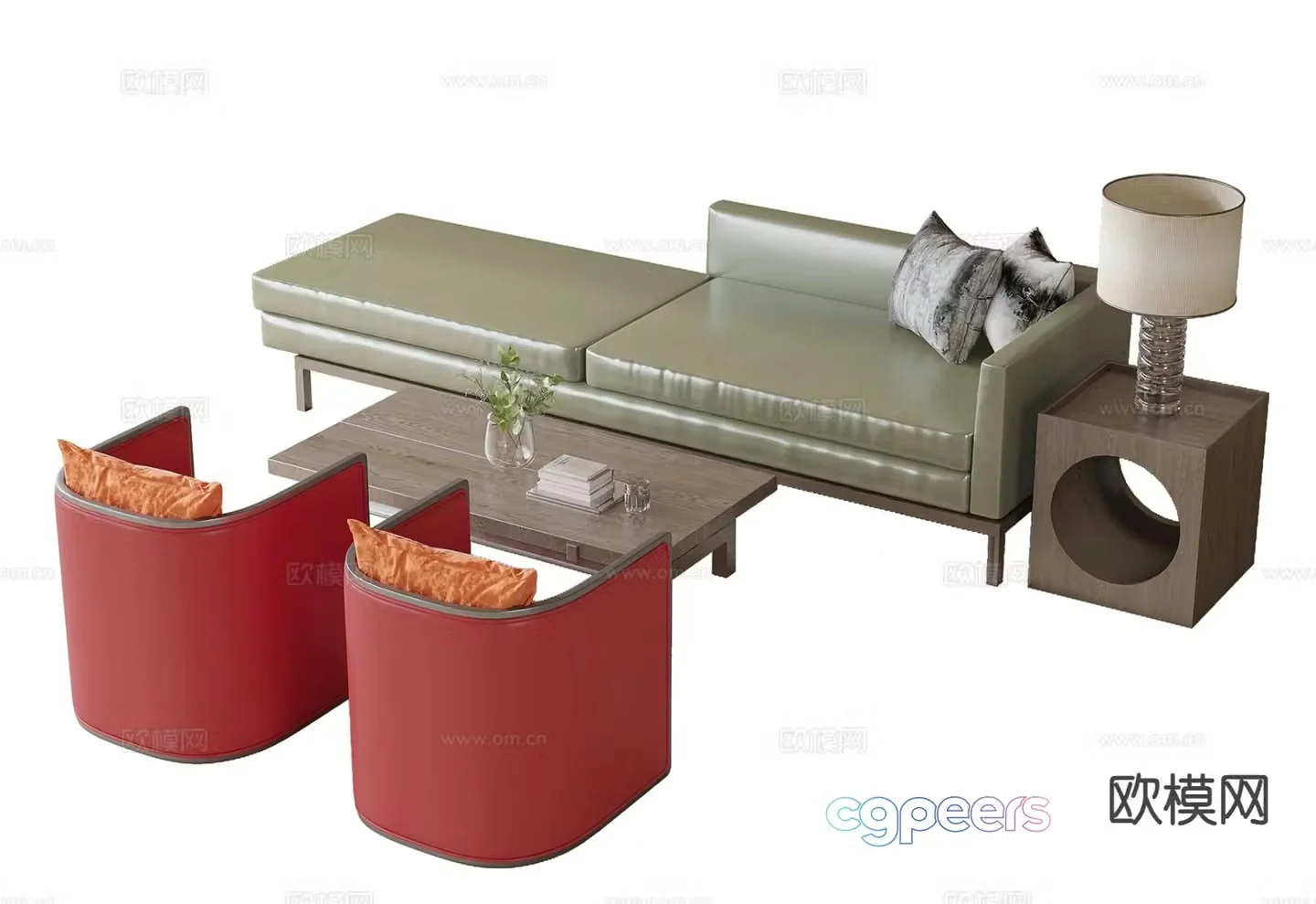 Modern negotiation sofa sales office sofa 3d model