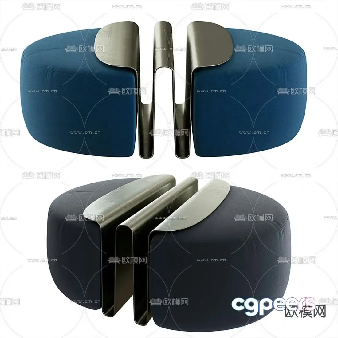Natuzzi sofa stool stool 3d model