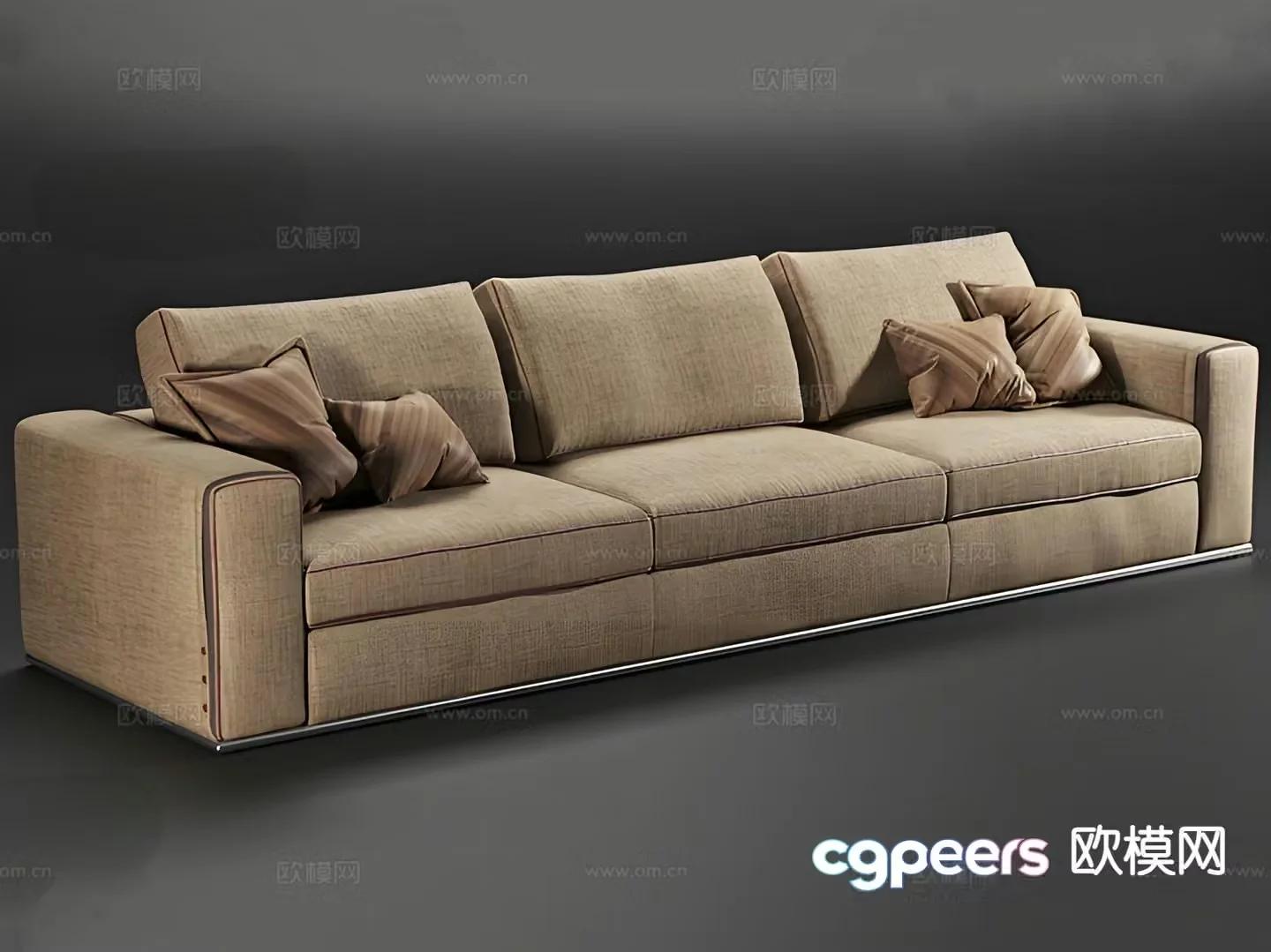 Three seater sofa fabric sofa 3d model