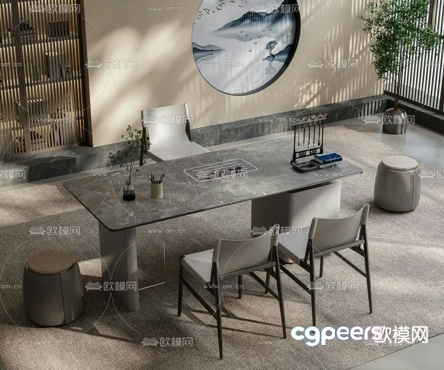 Modern tea table tea table 3d model