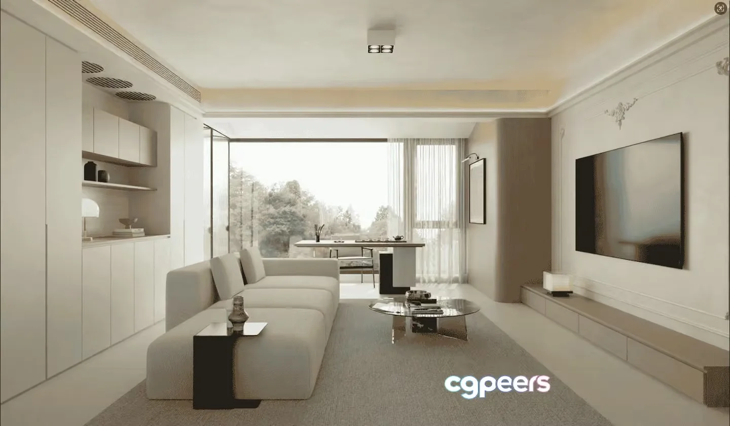 Modern Living Room 3D Model – 15499 – VRAY Render