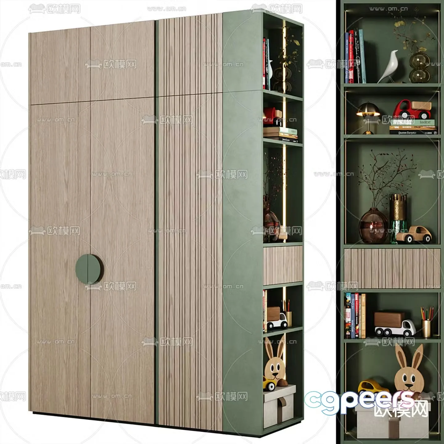 Children’s bookcase storage cabinet 3d model