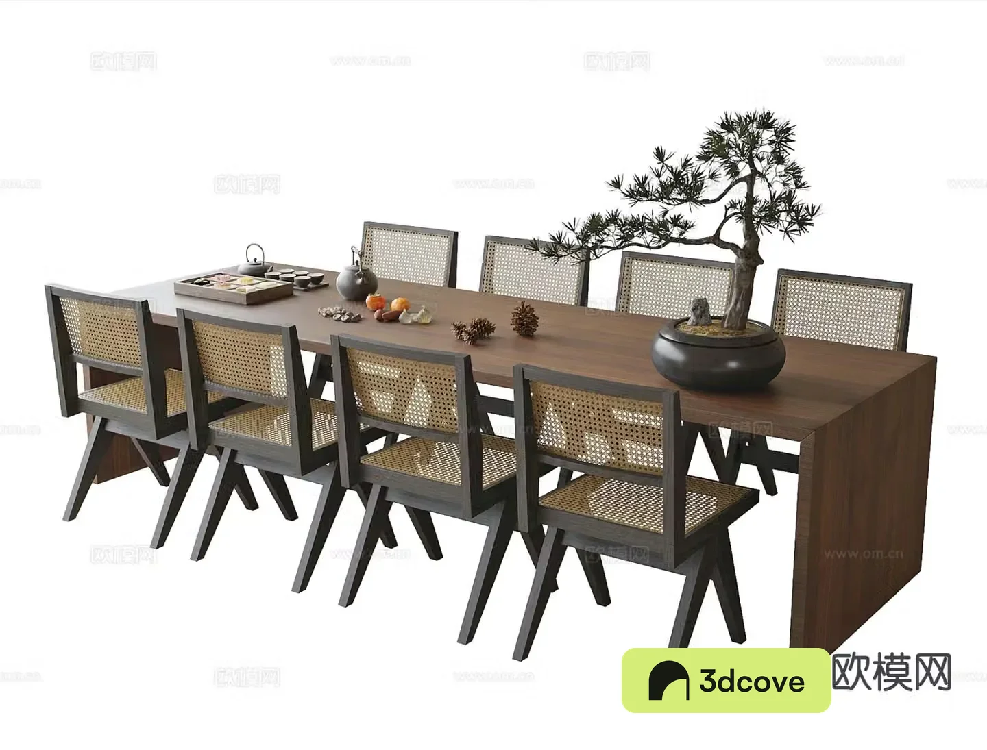 Wabi-sabi dining table and chairs
