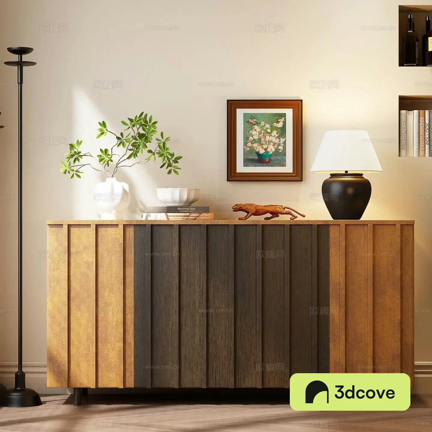 Medieval style entrance cabinet and side cabinet
