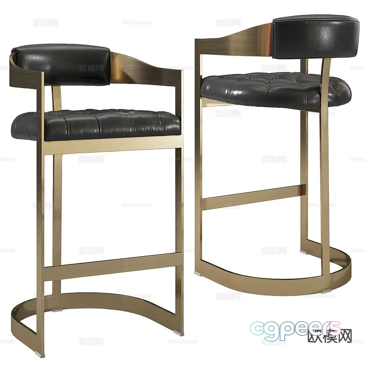 Light luxury bar stool bar chair 3d model