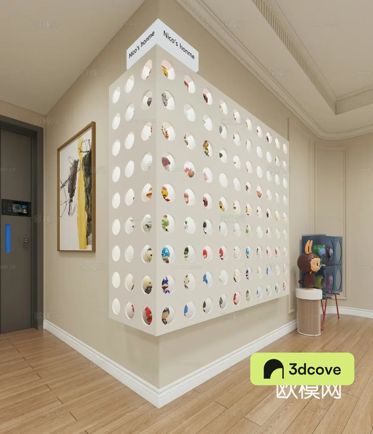 Modern figure display wall figure cabinet plush toy