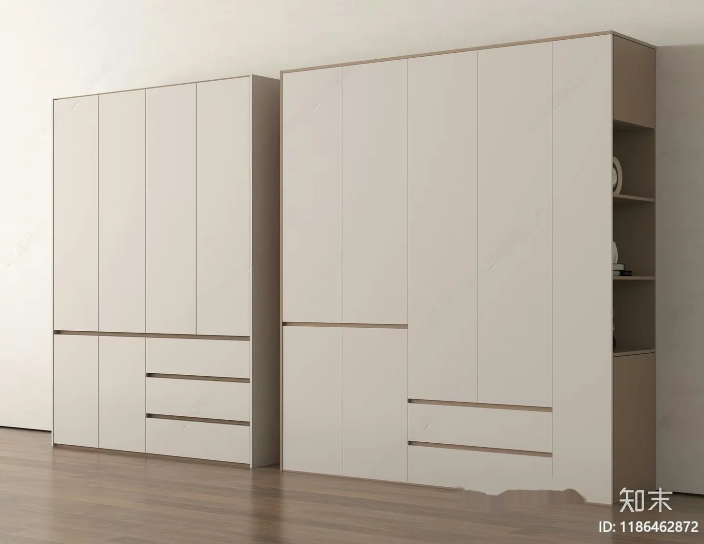 Modern White Wardrobe 3D Model – 5113 – VRAY Render