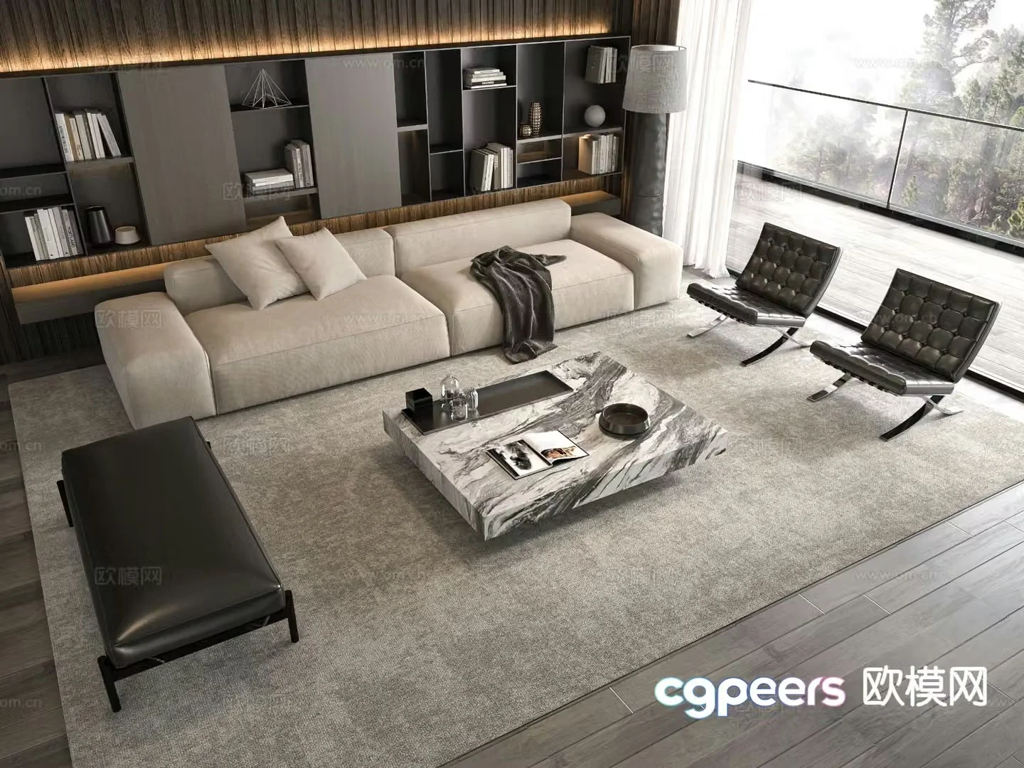 Italian sectional sofa 3d model