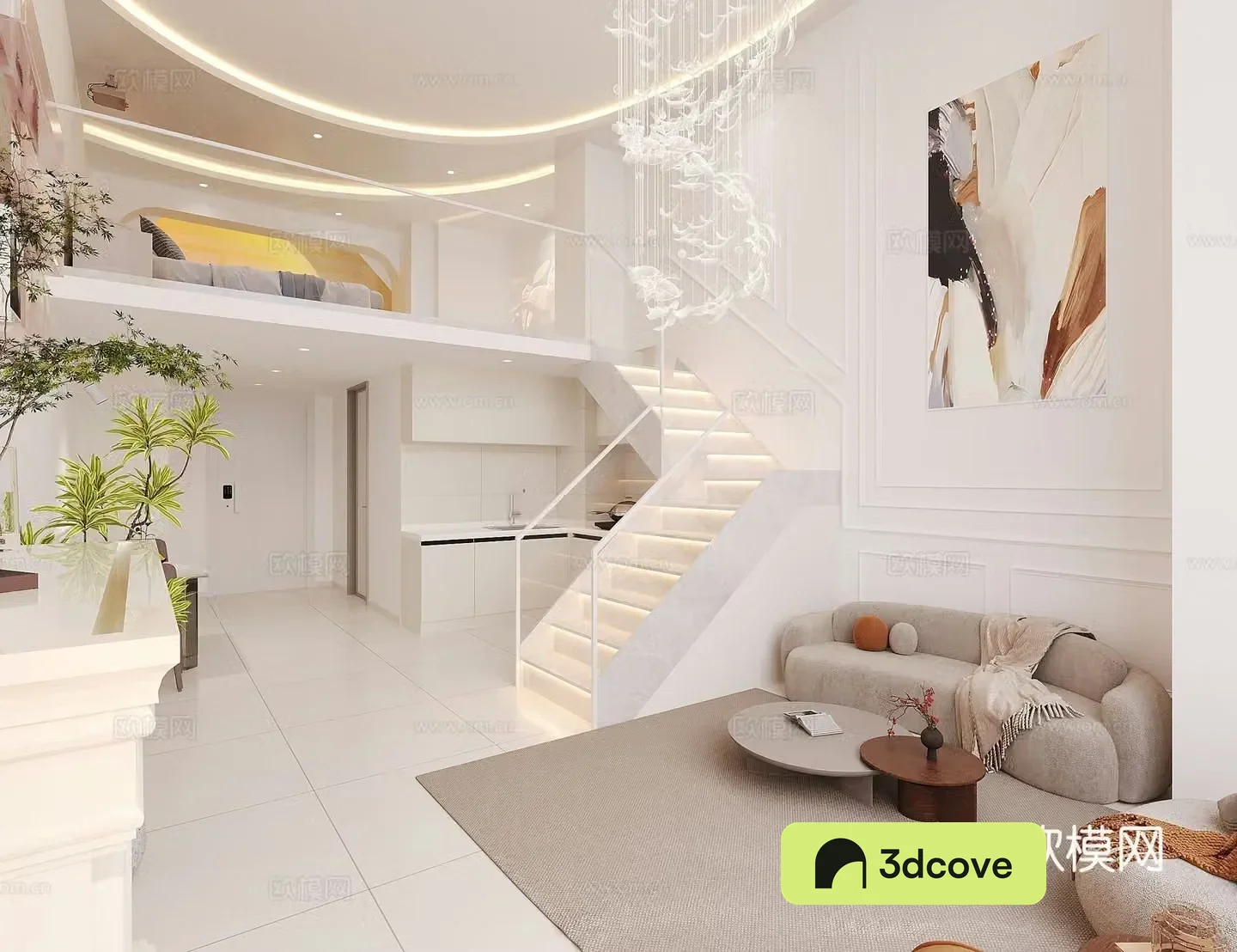 Creamy Wind Loft Apartment loft
