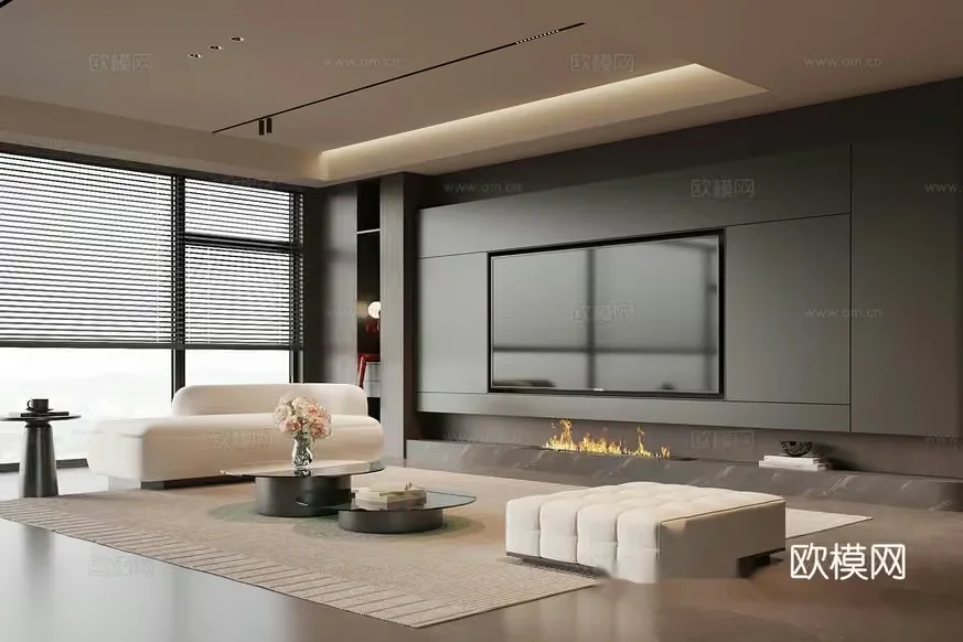 Modern Living Room 3D Model – 14323 – VRAY Render