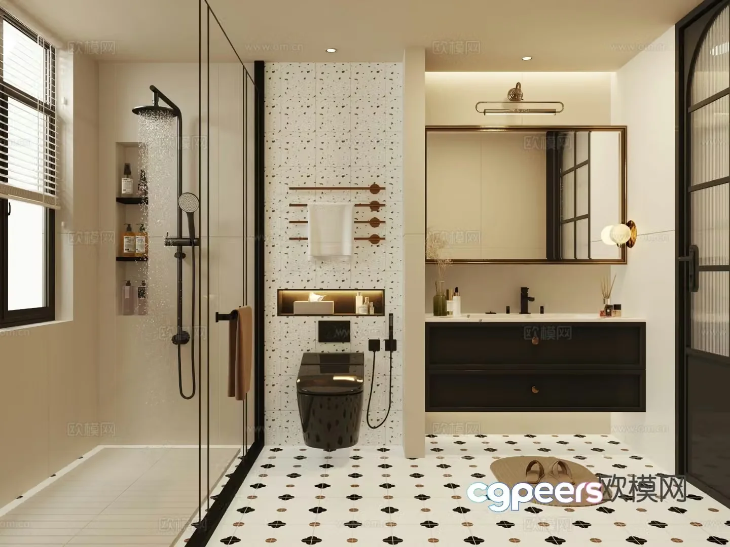 French toilet bathroom toilet 3d model