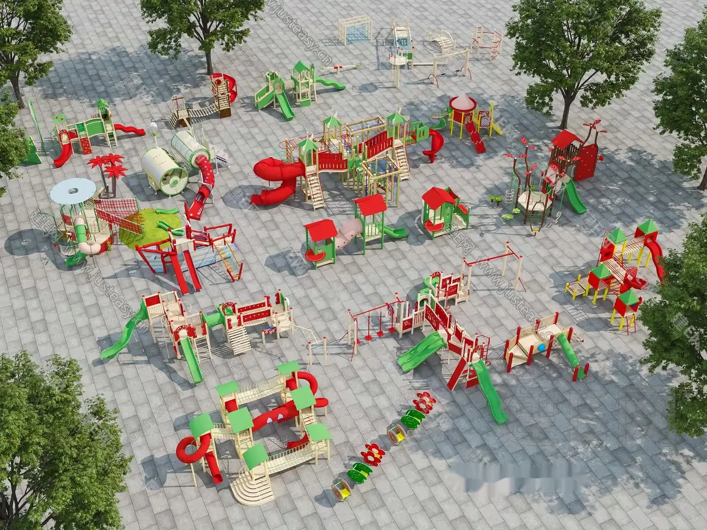 A Colorful Playground 3D Model – 12694 – VRAY Render