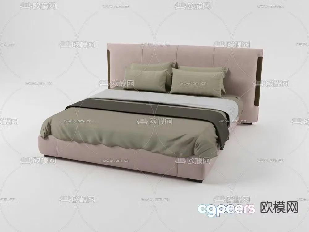 Modern double bed 3d model