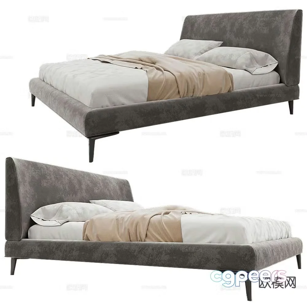 Partisan double bed 3d model