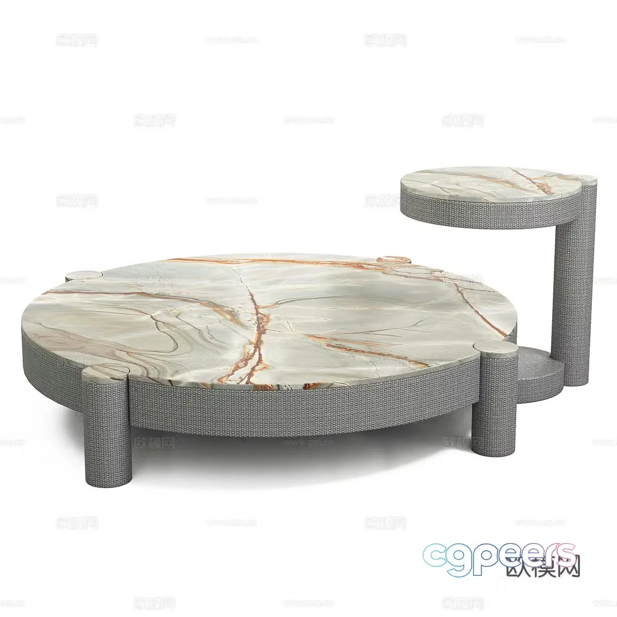 Modern Italian marble round coffee table 3d model