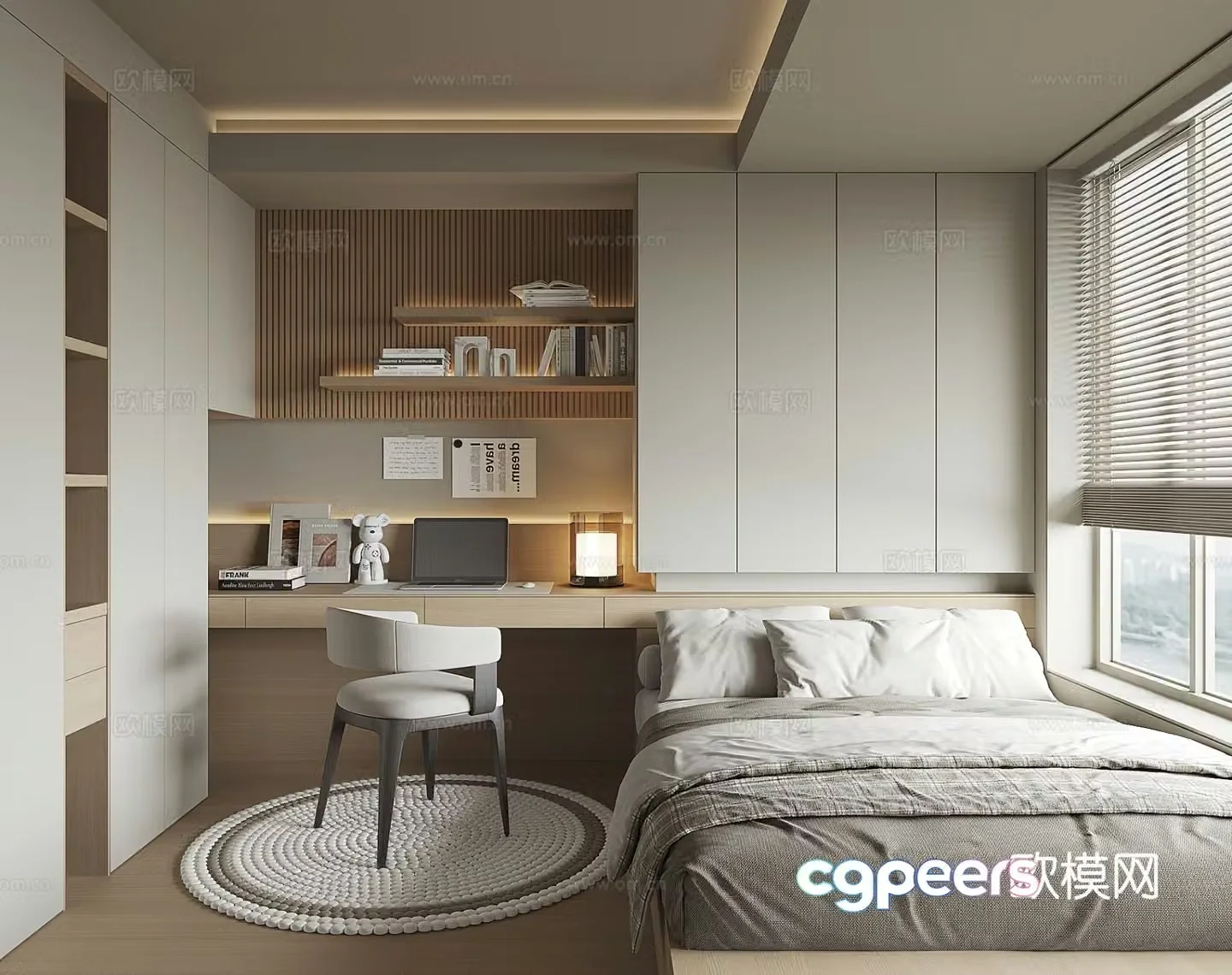 Modern tatami bedroom 3d model